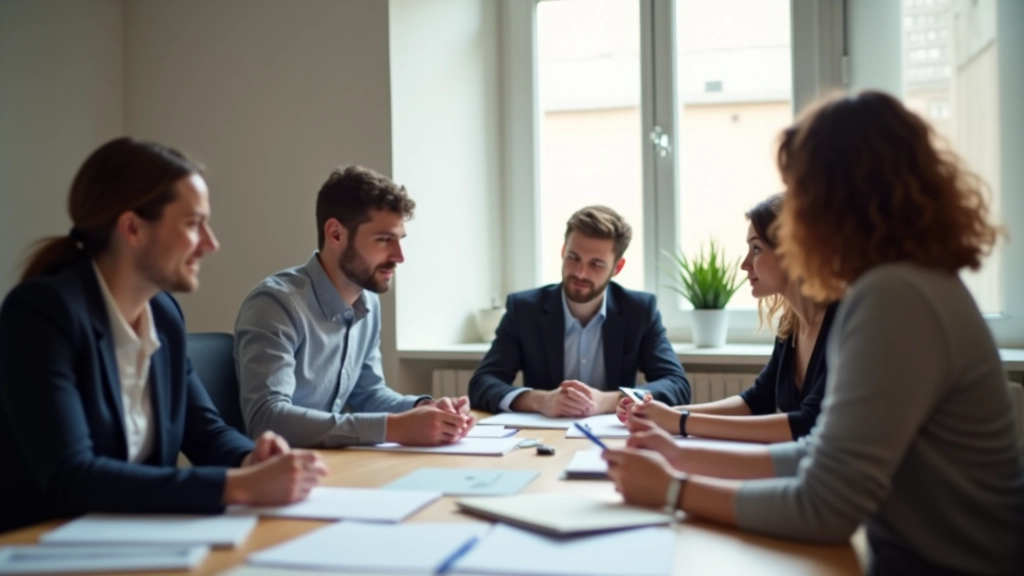 Équipe collaborant dans un espace de travail moderne et lumineux